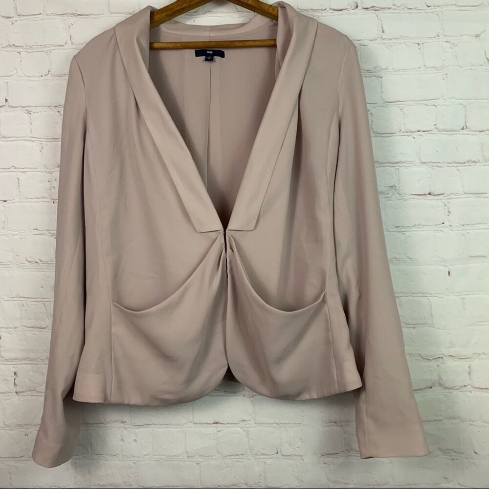 Gap dusty pink dressy polyester chiffon jacket Size 12 slouchy patch pockets